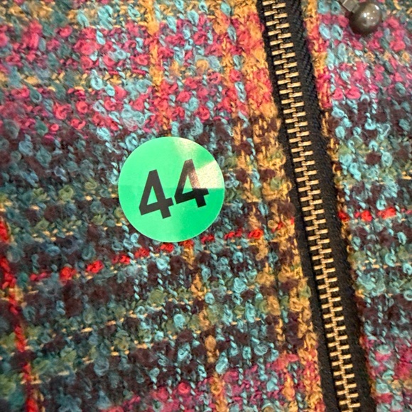 Christopher & Banks Lined Tweed Wool Princess Colorful Plaid Blazer Jacket Sz M - Picture 8 of 8